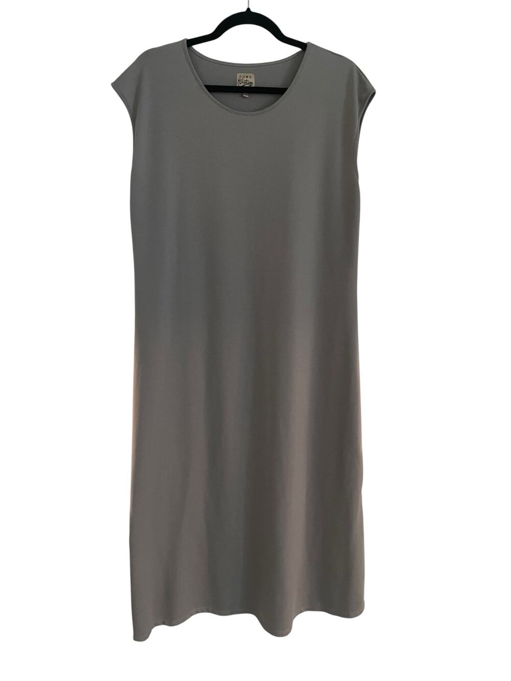 COMO Vintage Oversized Minimalist Grey Sleeveless Maxi Dress Sz XL